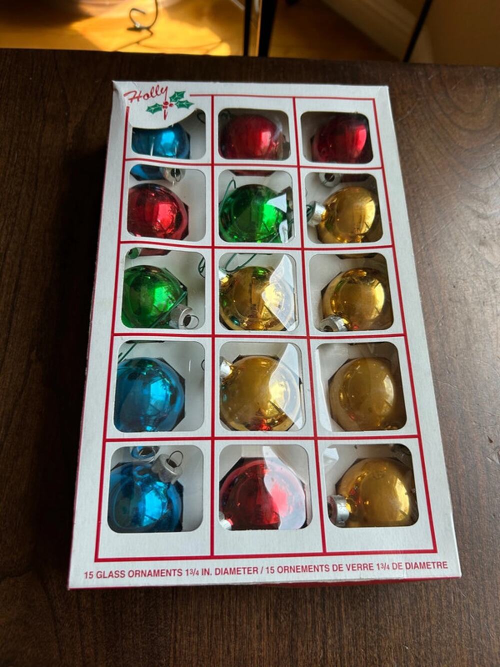 Set of 15 vintage Holly brand glass ball Christmas ornaments